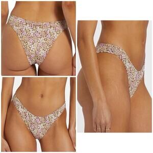 Billabong Lowrider Bikini Bottom S Floral Brown High Cut Eco Hello Tomorrow